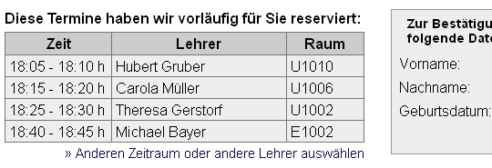» weiter Intelligente Terminwahl