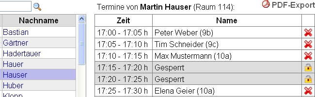 Eintragung durch die Eltern